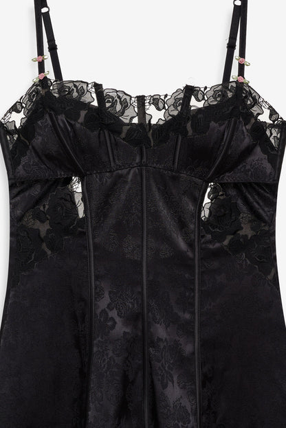 For Love and Lemons - Blissful Blooms Slip Dress - Black