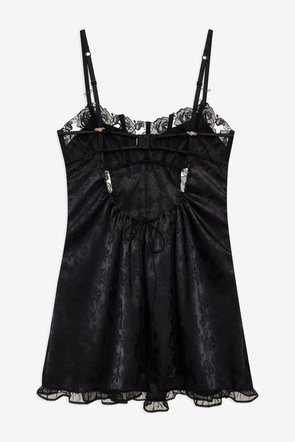For Love and Lemons - Blissful Blooms Slip Dress - Black