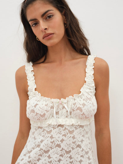 For Love and Lemons - Cloud Lace Slip Dress - White