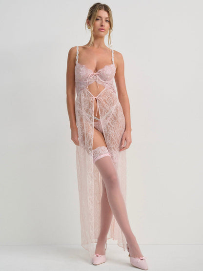 For Love and Lemons - Camilla Maxi Slip Dress - Pink