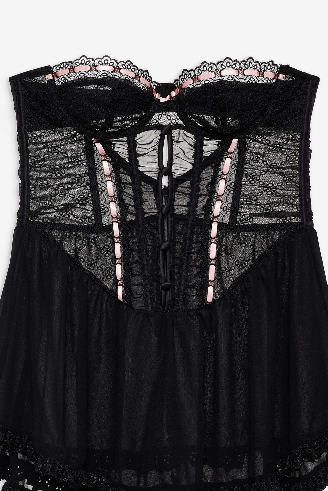 For Love and Lemons - Elena Eyelet Slip Dress - Black