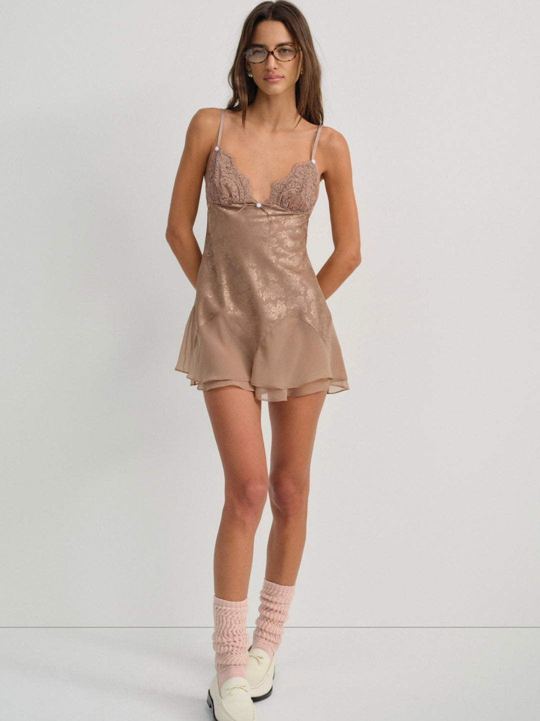 For Love and Lemons - Holly Slip Dress - Chocolate