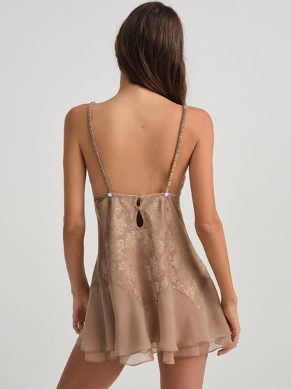 For Love and Lemons - Holly Slip Dress - Chocolate