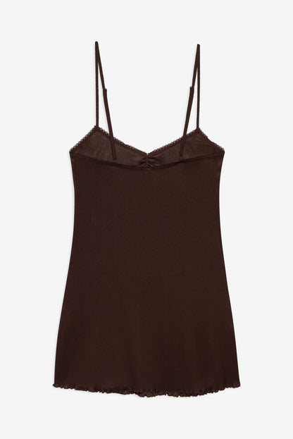 For Love and Lemons - Elliana Slip Dress - Chocolate