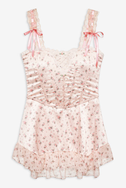 For Love and Lemons - Peaches & Cream Slip Dress - Peach