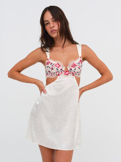 For Love and Lemons - Festival Rose Slip Dress - Ivory