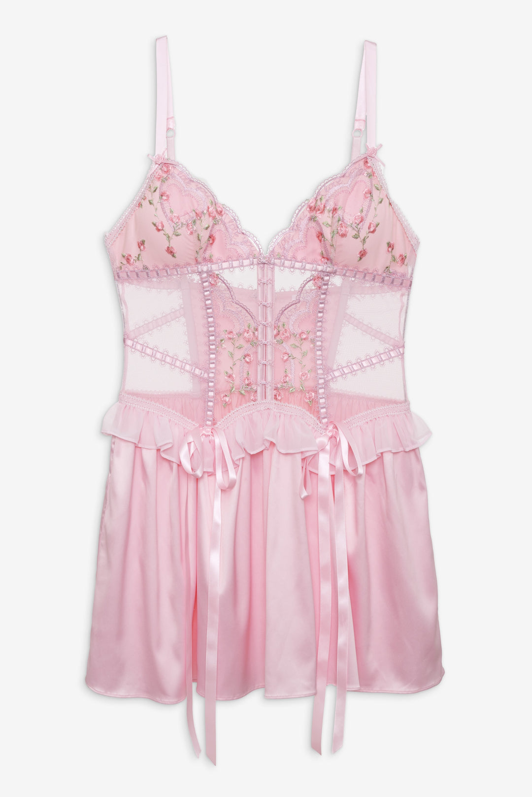 For Love and Lemons - Ily Embroidered Slip Dress - Pink