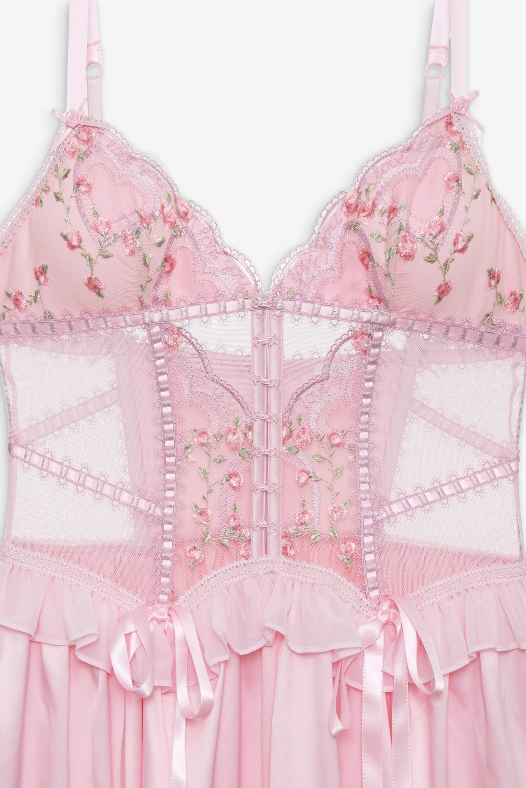 For Love and Lemons - Ily Embroidered Slip Dress - Pink