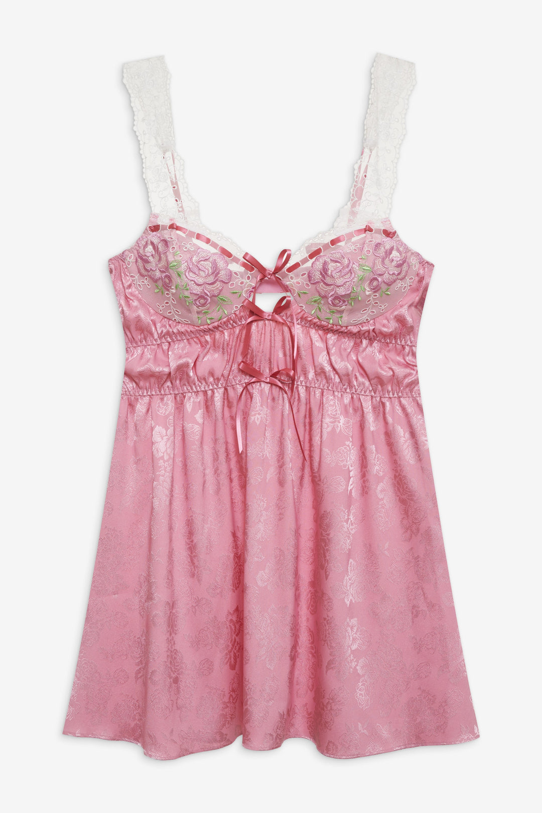 For Love and Lemons - Rose Milk Eyelet Slip Dress - Pink
