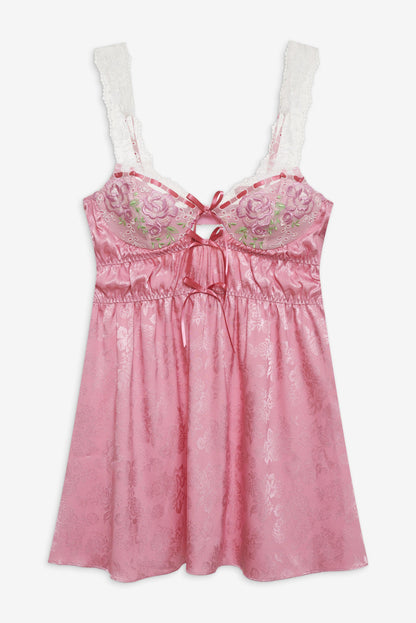 For Love and Lemons - Rose Milk Eyelet Slip Dress - Pink