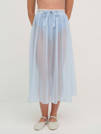 For Love and Lemons - Dainty Doily Midi Skirt - Blue