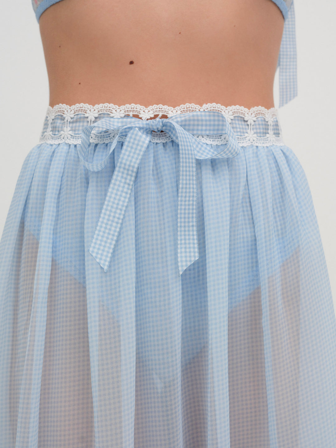 For Love and Lemons - Dainty Doily Midi Skirt - Blue