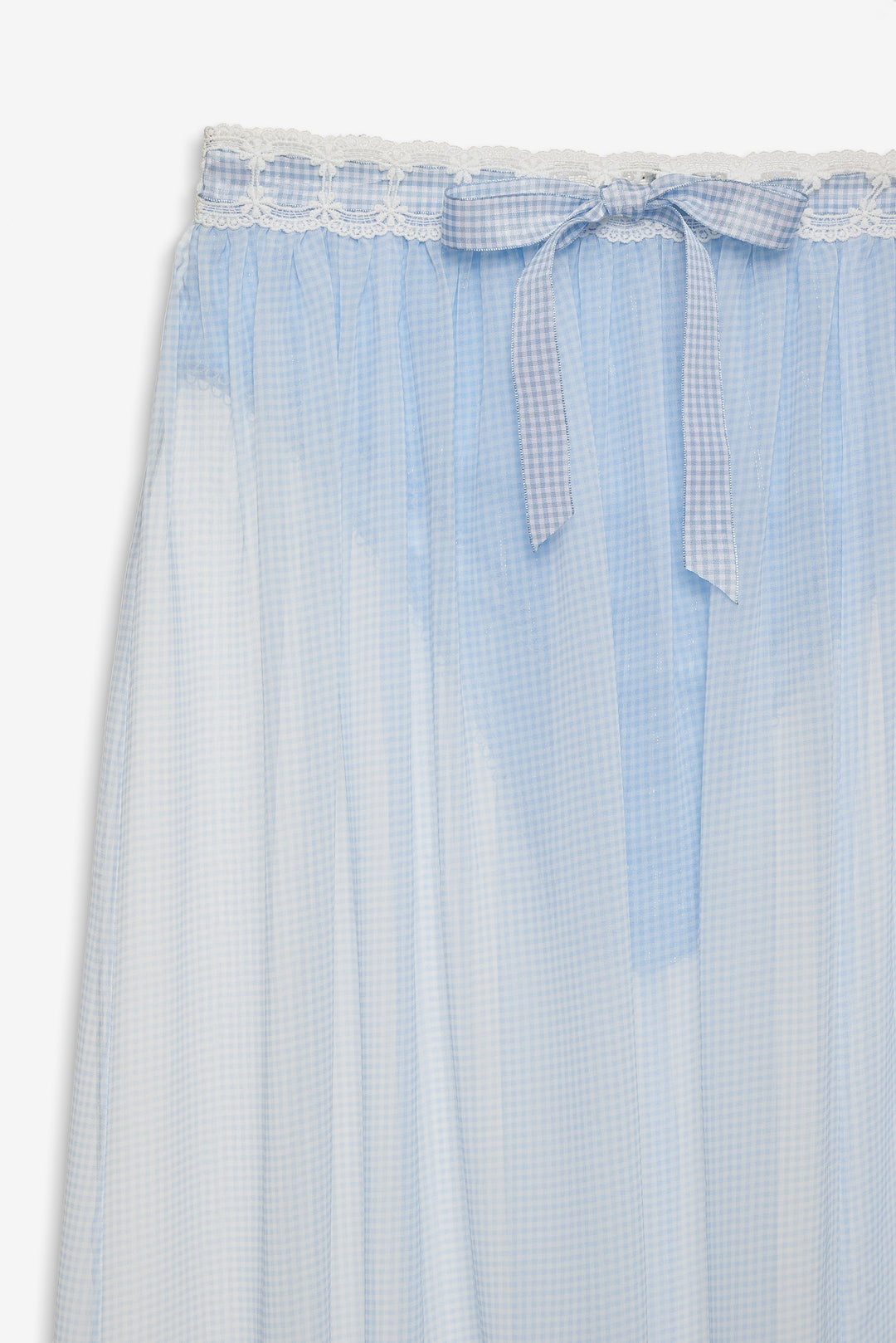 For Love and Lemons - Dainty Doily Midi Skirt - Blue