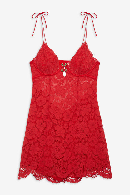For Love and Lemons - Creamsicle Lace Slip Dress - Red