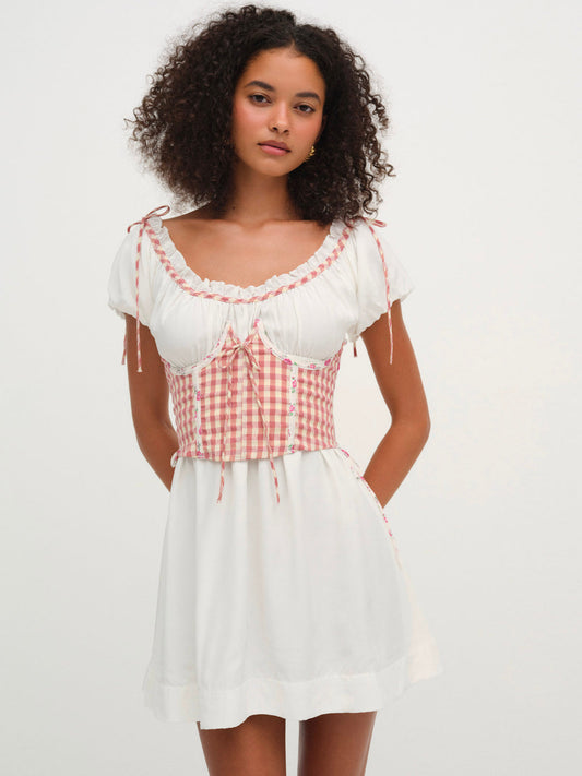For Love and Lemons - Georgia Corset Slip Dress - Red