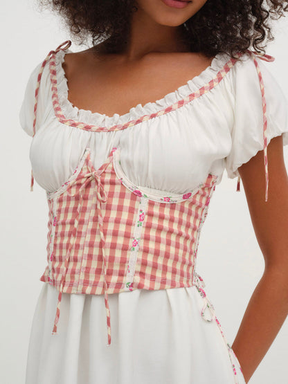 For Love and Lemons - Georgia Corset Slip Dress - Red