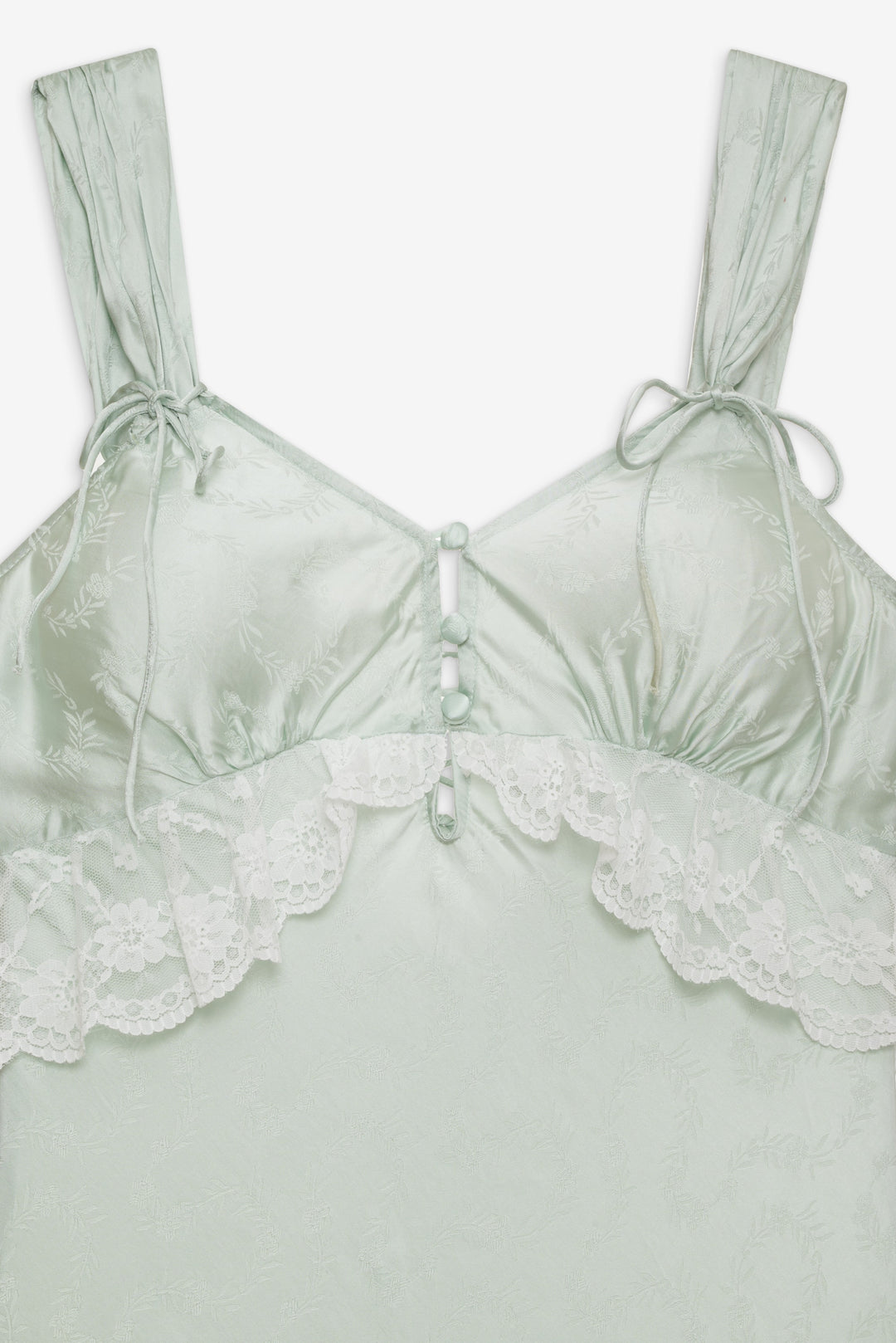For Love and Lemons - Mint Twist Jacquard Midi Slip Dress - Mint