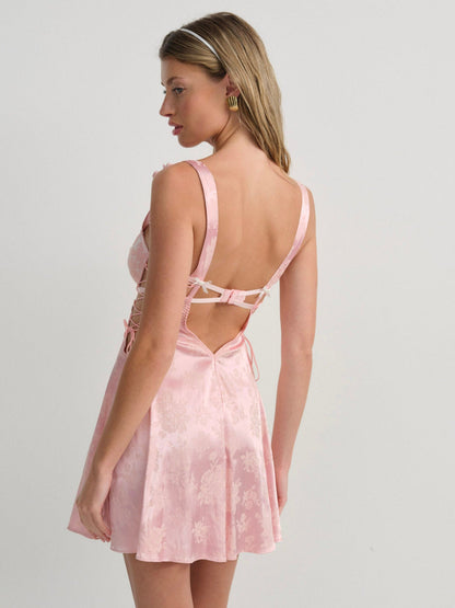 For Love and Lemons - Le Fleur Slip Dress - Peach