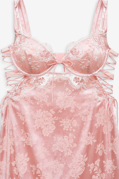 For Love and Lemons - Le Fleur Slip Dress - Peach