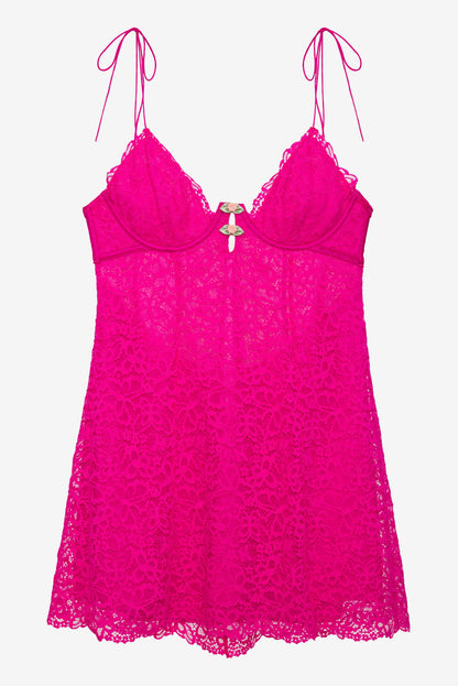 For Love and Lemons - Creamsicle Lace Slip Dress - Pink