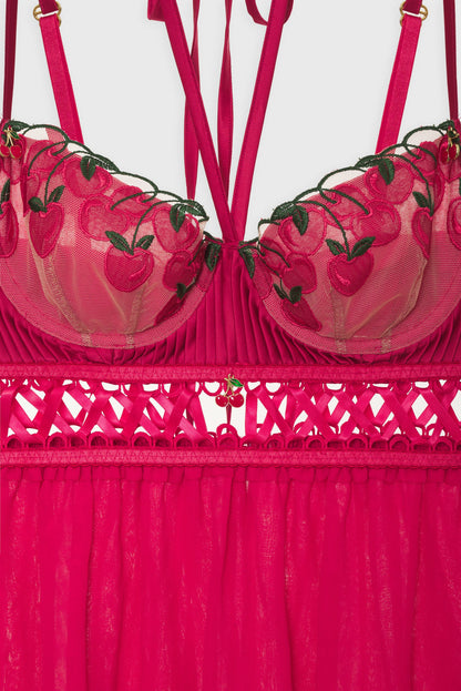 For Love and Lemons - Cherie Slip Dress - Red