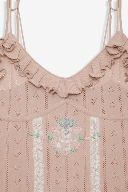 For Love and Lemons - Eloise Asymmetric Knit Dress - Peach
