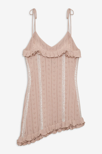 For Love and Lemons - Eloise Asymmetric Knit Dress - Peach