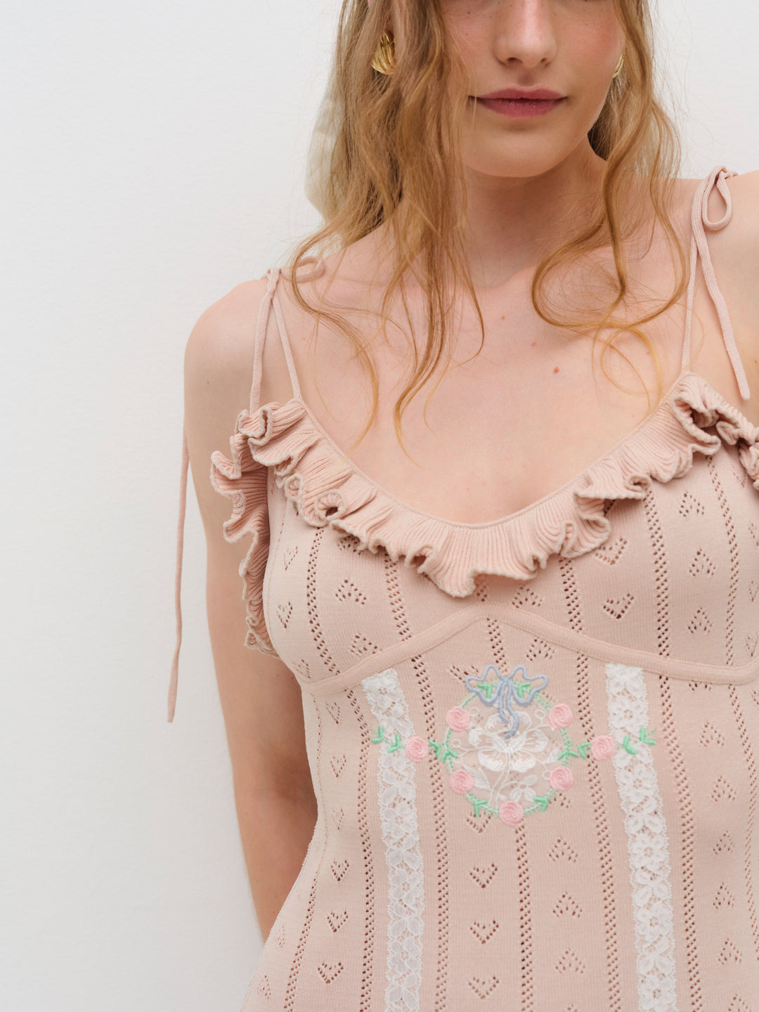 For Love and Lemons - Eloise Asymmetric Knit Dress - Peach