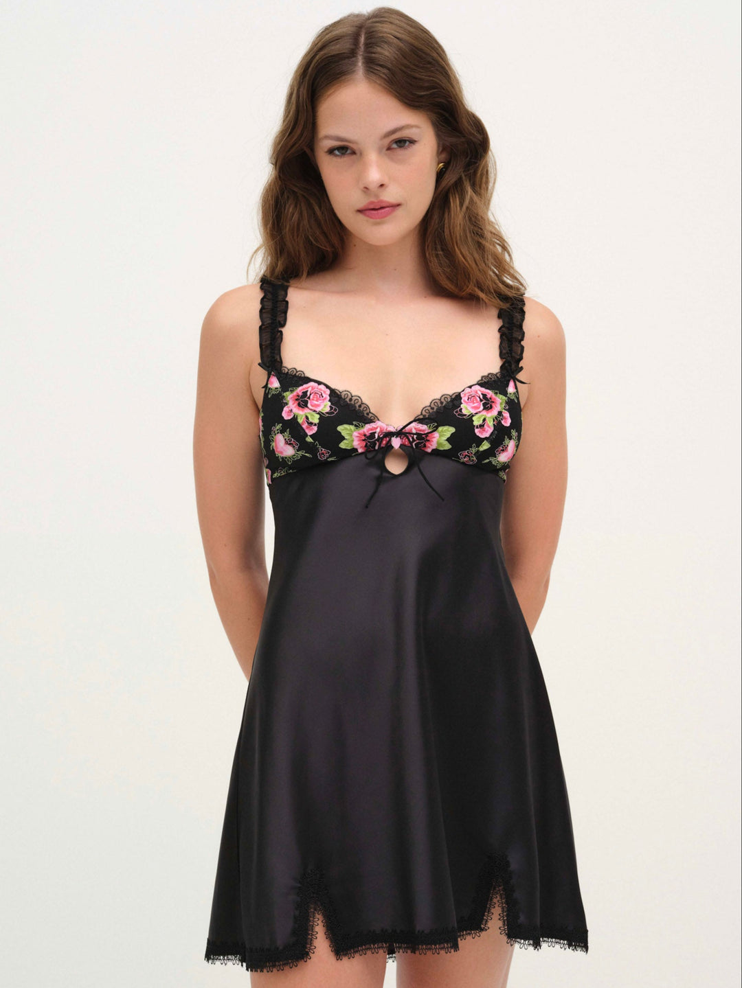 For Love and Lemons - Love Garden Slip Dress - Black