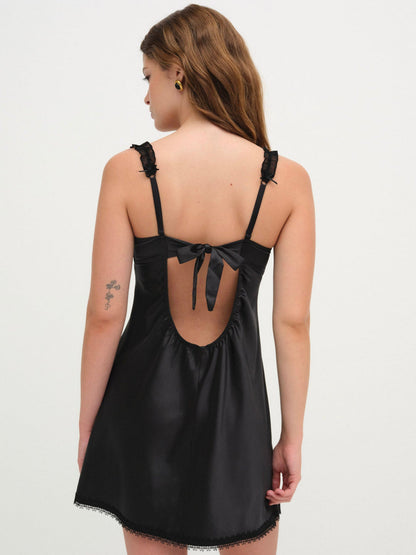 For Love and Lemons - Love Garden Slip Dress - Black
