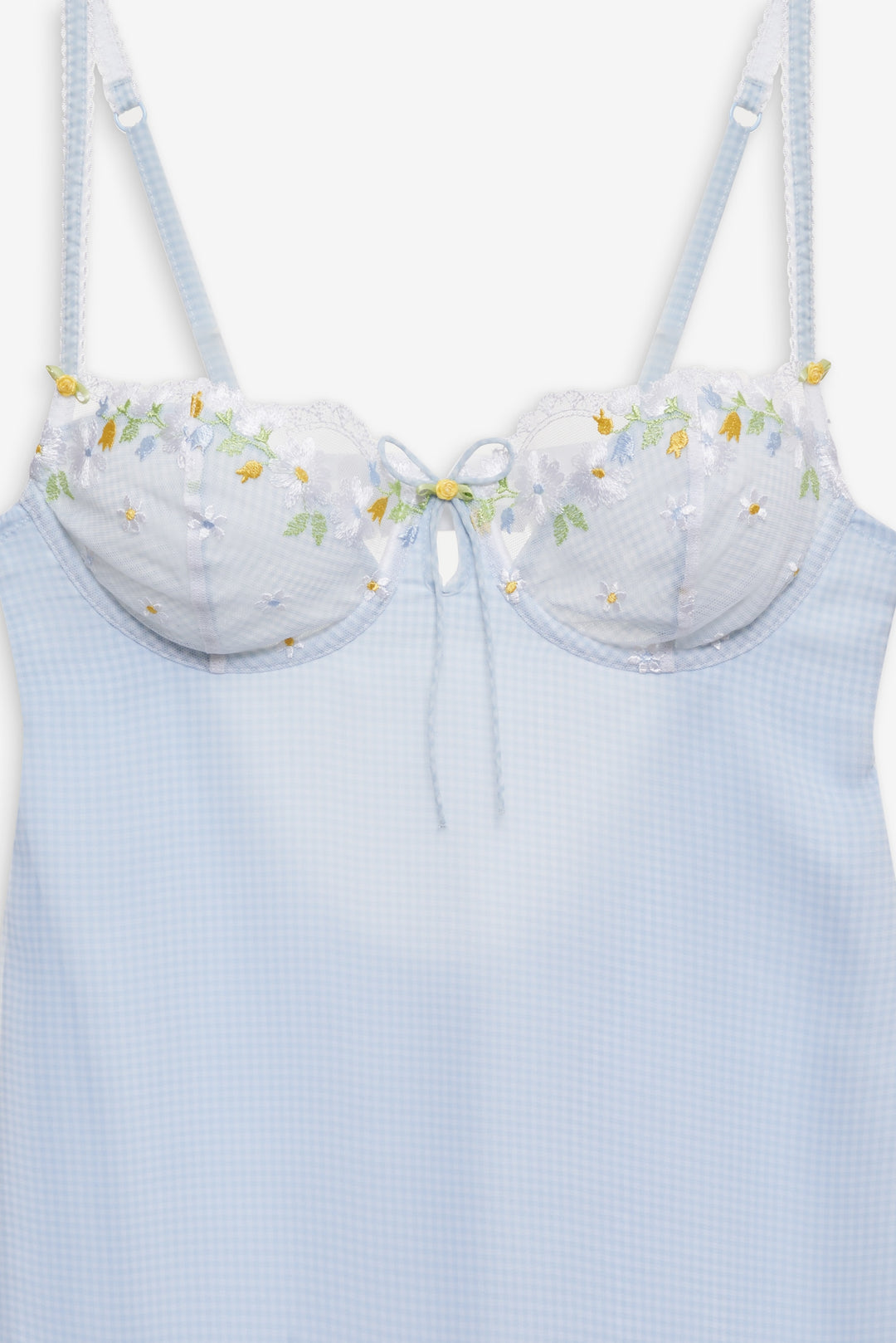 For Love and Lemons - Gingham Rose Slip Dress - Blue