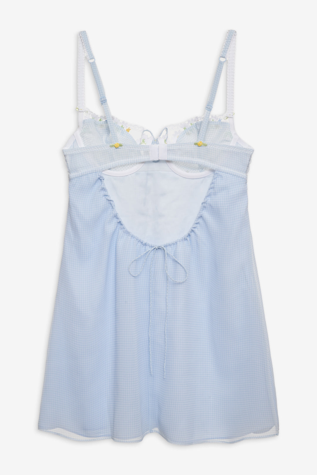 For Love and Lemons - Gingham Rose Slip Dress - Blue
