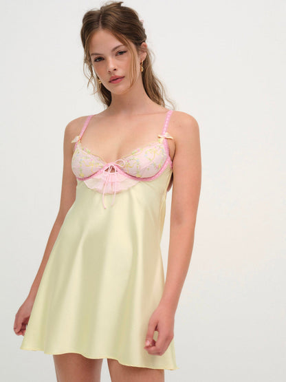 For Love and Lemons - Sunny Bouquet Slip Dress - Multi Yellow