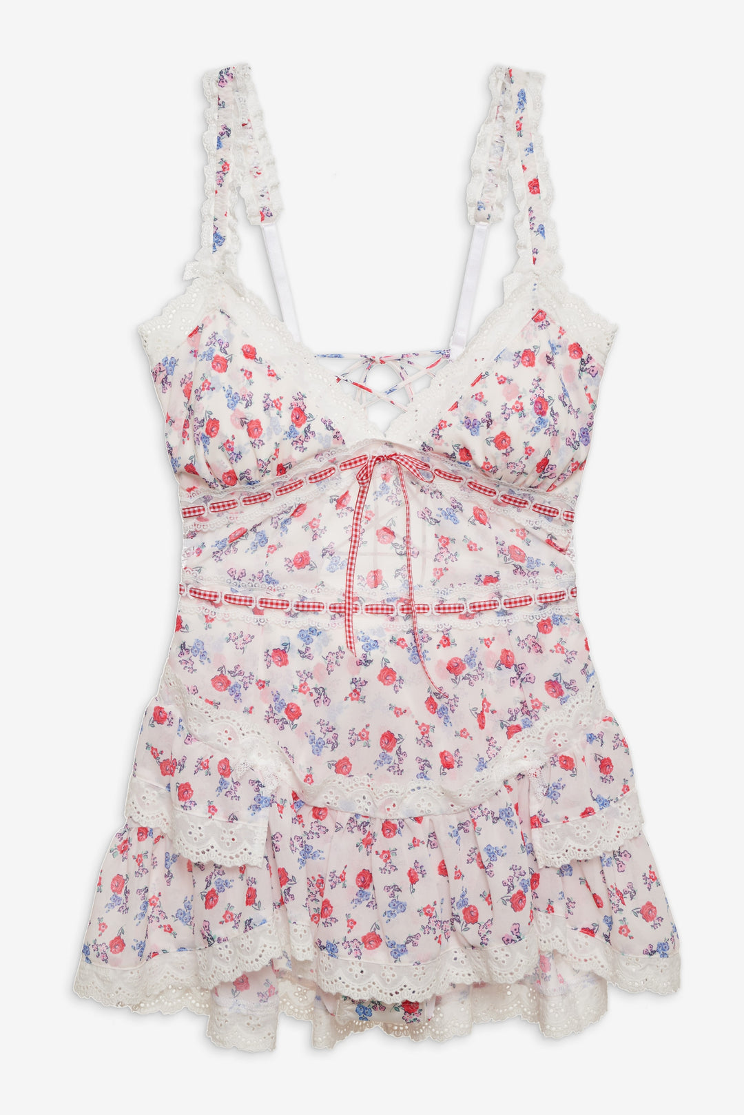 For Love and Lemons - Ditsy Day Slip Dress - Red