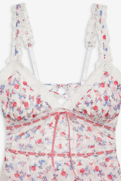For Love and Lemons - Ditsy Day Slip Dress - Red