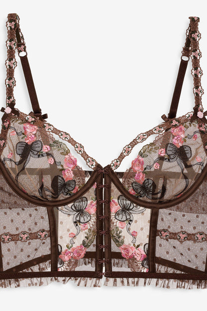 For Love and Lemons - Runaway Bows Bustier - Brown