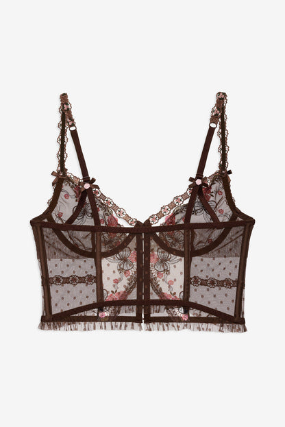 For Love and Lemons - Runaway Bows Bustier - Brown