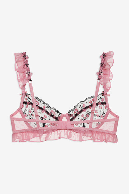 For Love and Lemons - Rose Cluster Underwire Bra - Pink