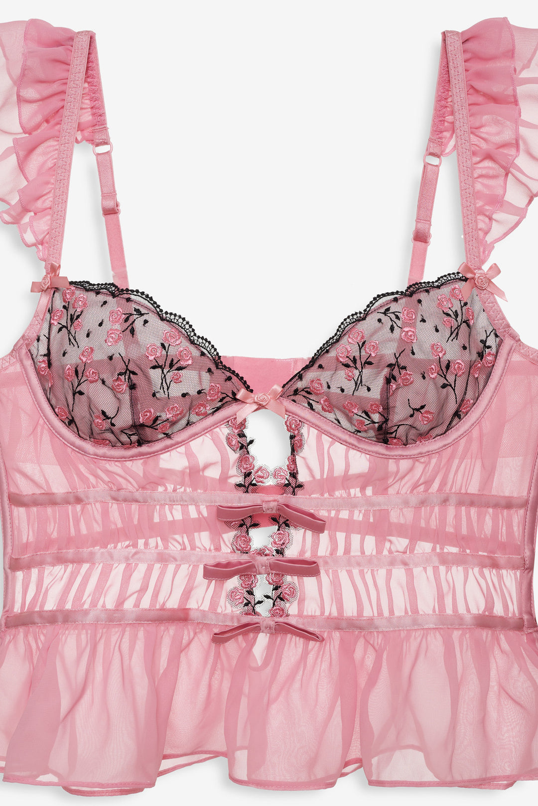 For Love and Lemons - Rose Cluster Bustier - Pink