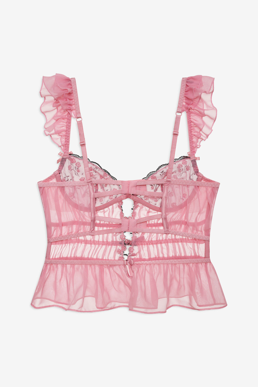 For Love and Lemons - Rose Cluster Bustier - Pink