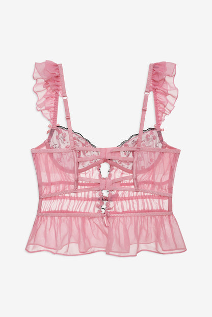 For Love and Lemons - Rose Cluster Bustier - Pink