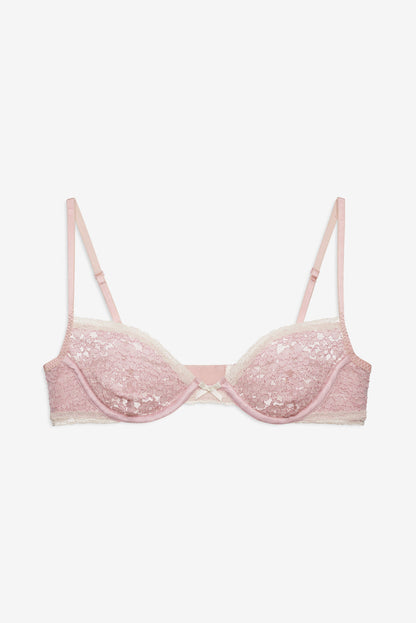 For Love and Lemons - Pamela Stretch Lace Underwire Bra - Pink