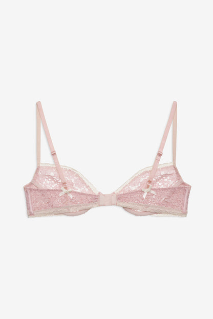 For Love and Lemons - Pamela Stretch Lace Underwire Bra - Pink