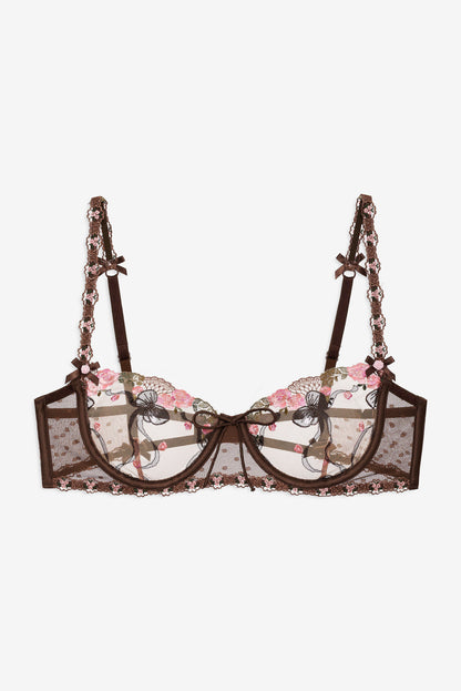 For Love and Lemons - Runaway Bows Underwire Bra - Brown