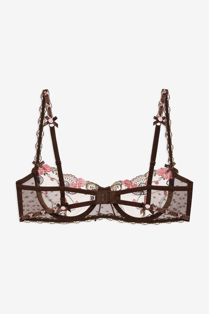 For Love and Lemons - Runaway Bows Underwire Bra - Brown