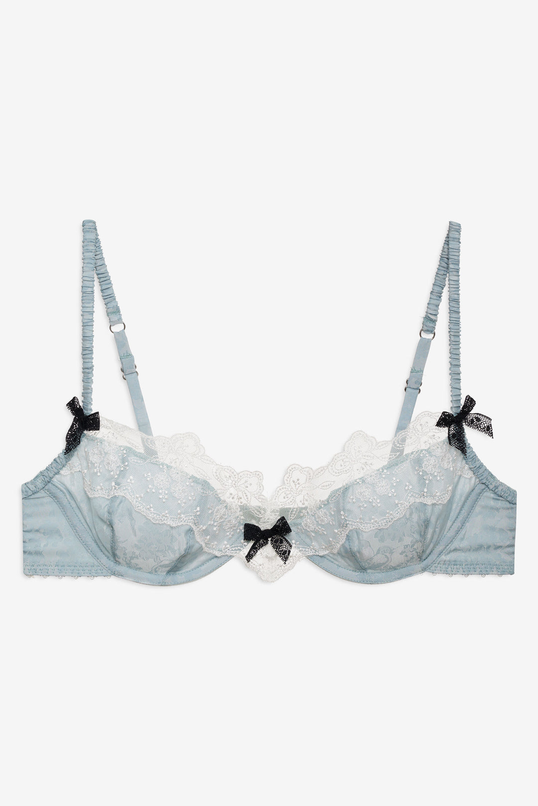For Love and Lemons - Bluebird Jacquard Underwire Bra - Dusty Blue