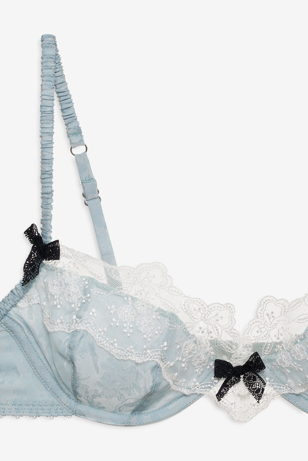 For Love and Lemons - Bluebird Jacquard Underwire Bra - Dusty Blue