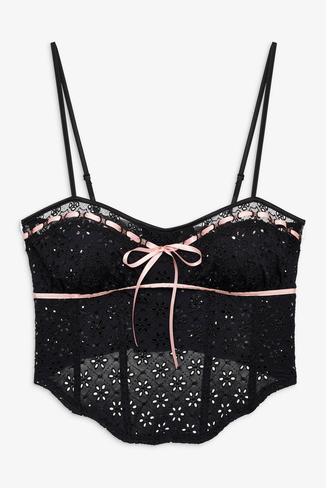 For Love and Lemons - Elena Eyelet Bustier - Black