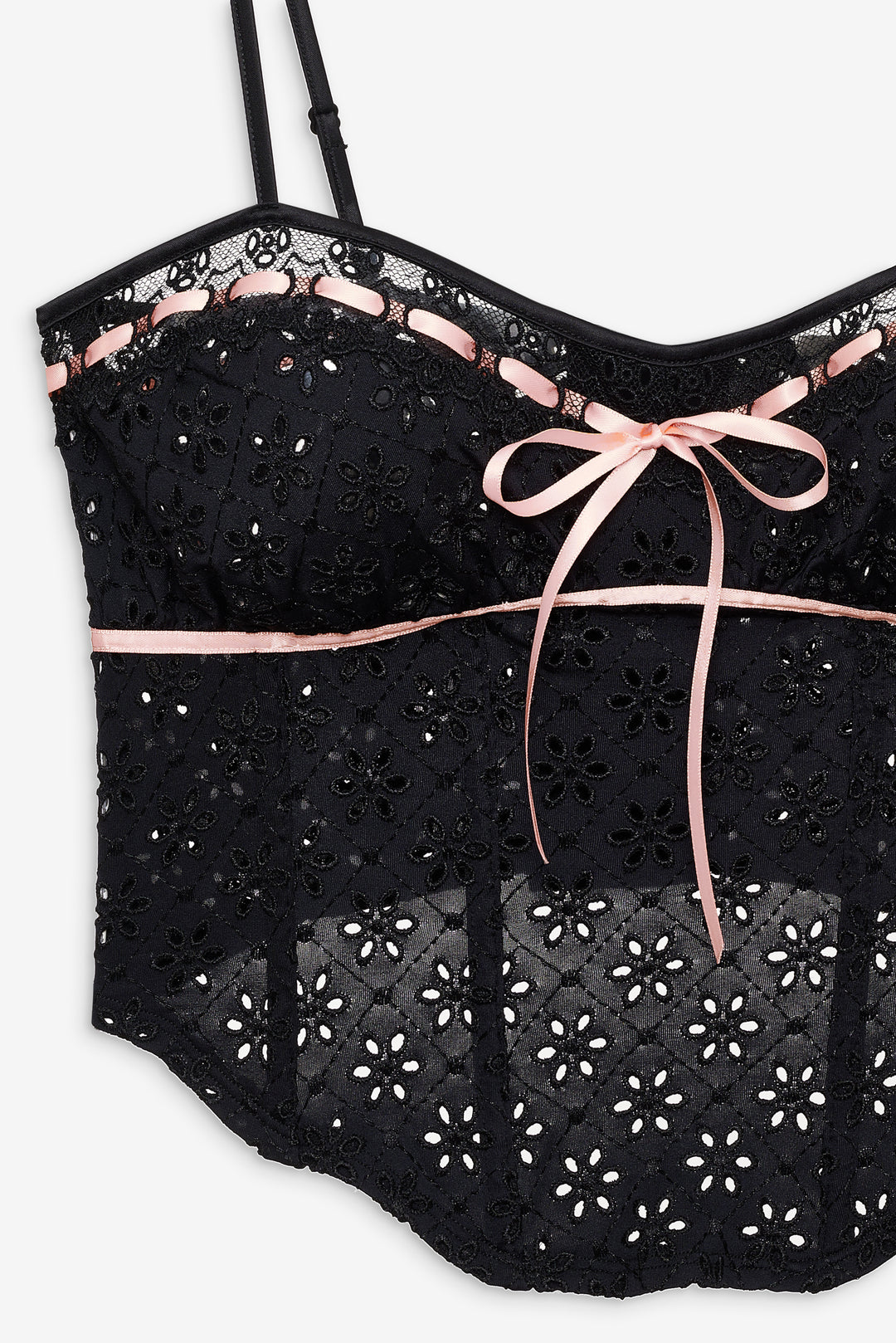 For Love and Lemons - Elena Eyelet Bustier - Black