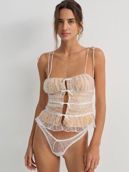 For Love and Lemons - Devon Dot Bustier - White